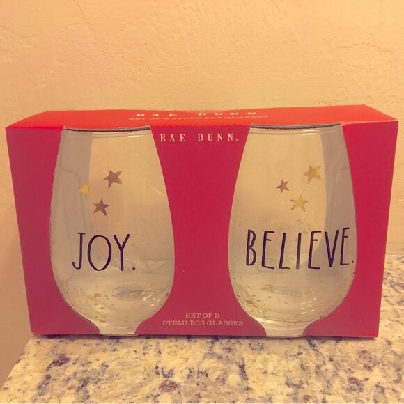 Rae Dunn wine glasses - Picture 1 of 1